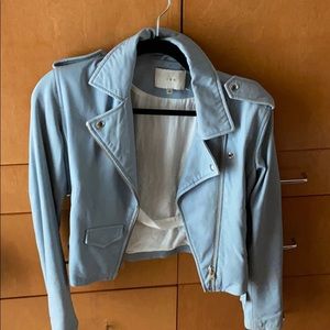Iro leather jacket size 38 light blue color